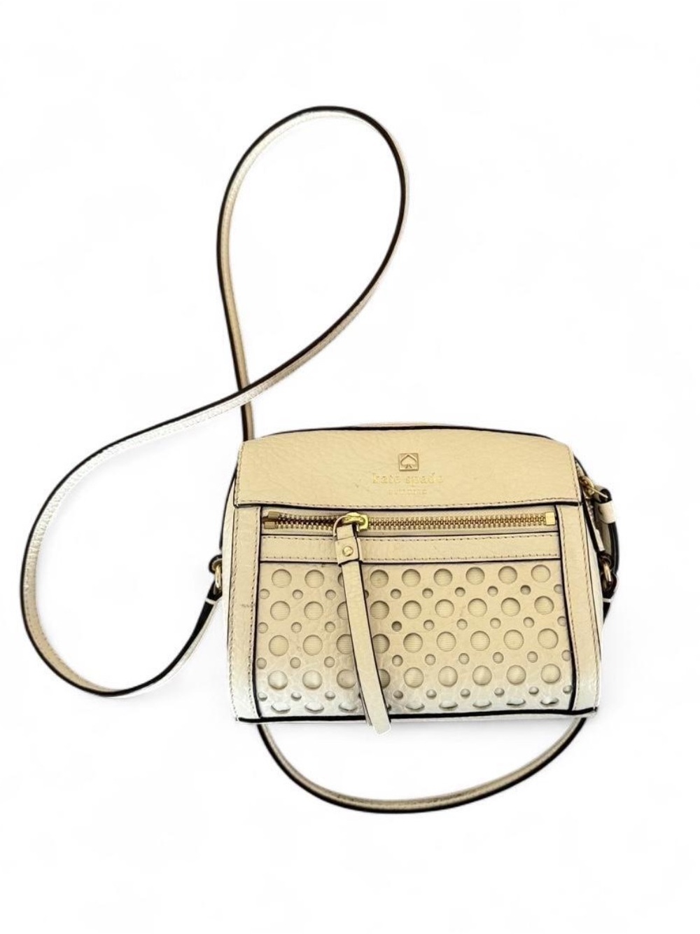 Kate Spade Cream Crossbody Bag with Bubble Textured Front